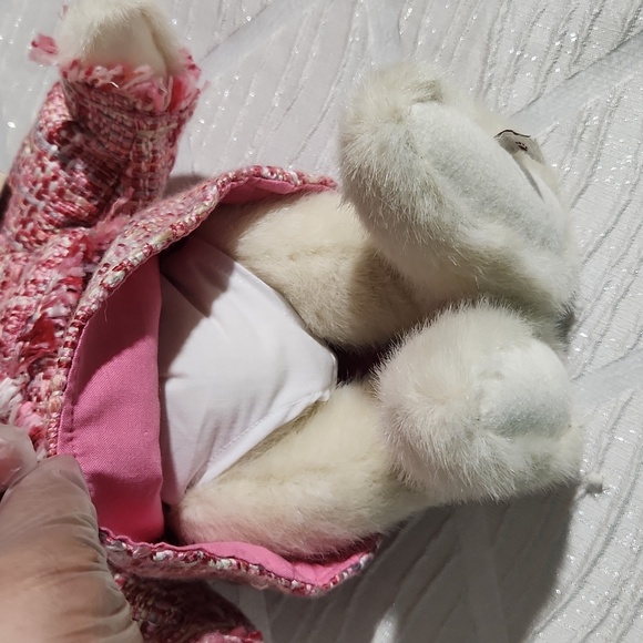 BOYDS Cream Teddy Bear in Pink Tweed Outfit - Picture 6 of 8